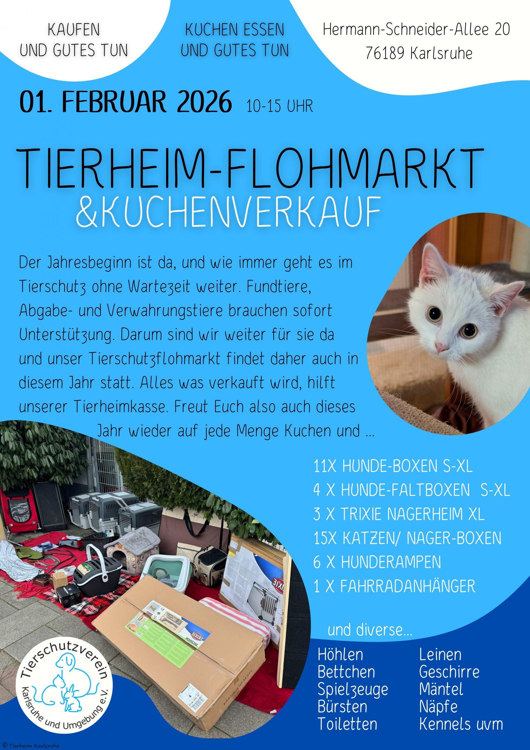 Flohmarkt und Kuchenverkauf im Tierheim Karlsruhe